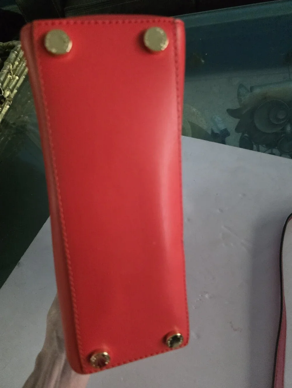 New Michael Kors Two-Tone Red and Coral Top-Handle Satchel